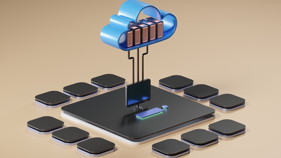 3D render of cloud computing concept