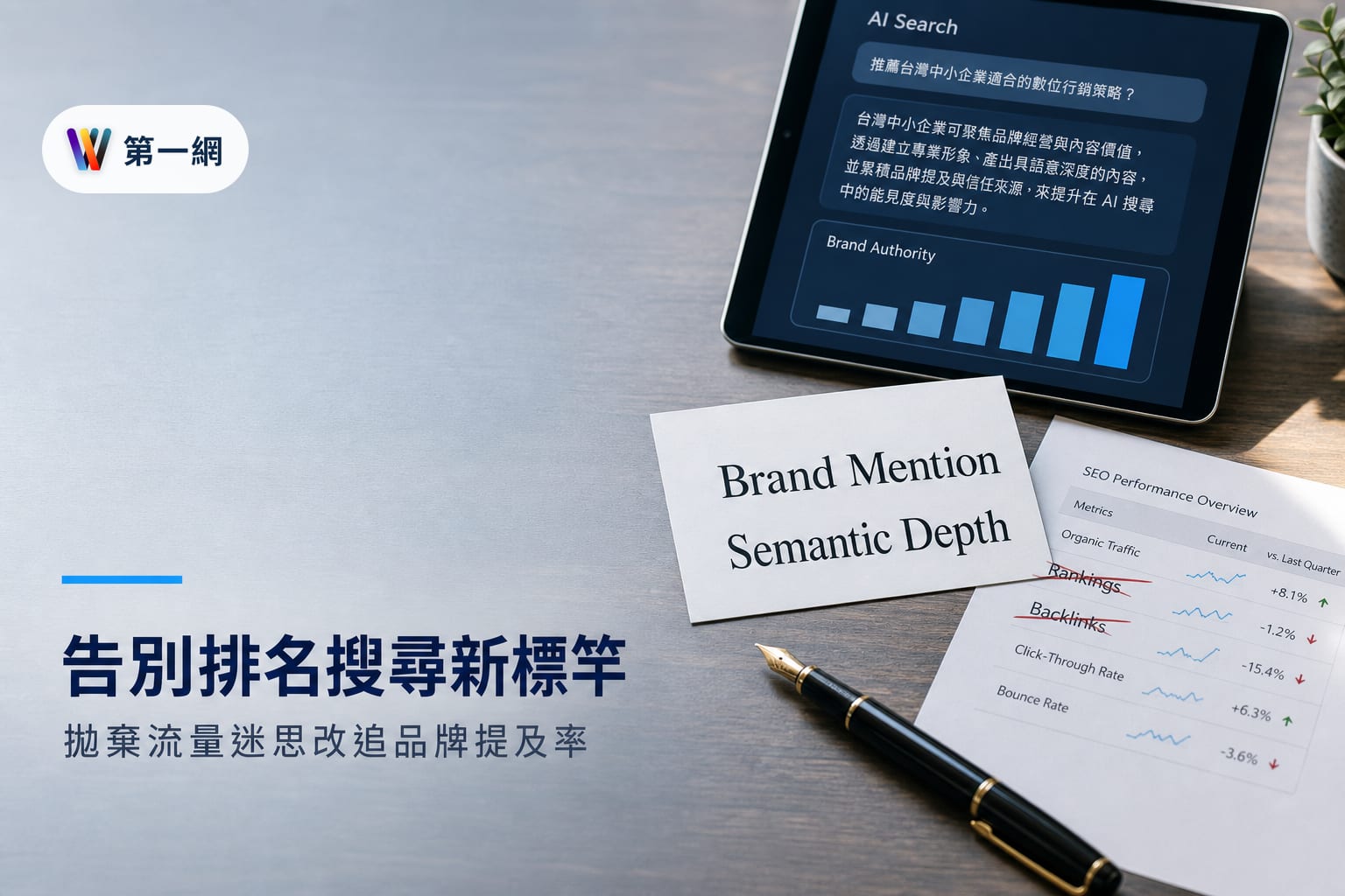 AI 搜尋時代放棄傳統 SEO 排名指標:改採品牌提及率、語意完整度等四項新評估標準
